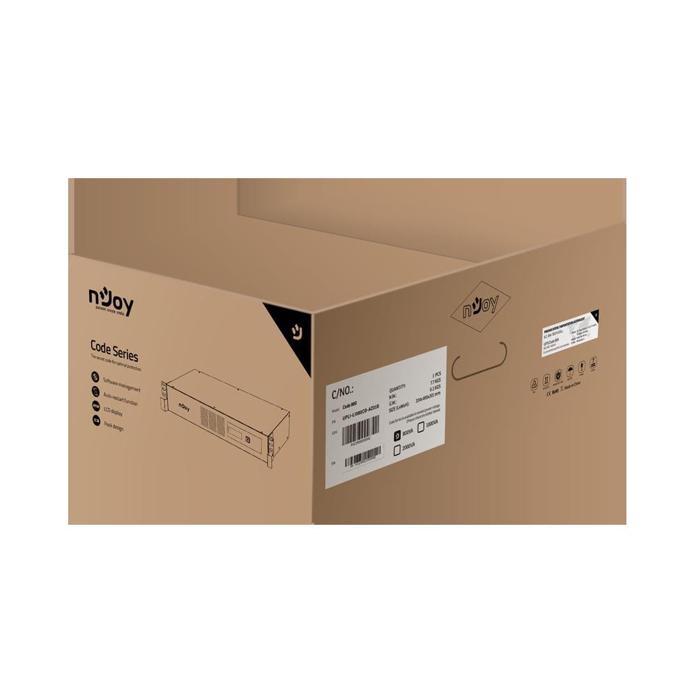 UPS nJoy Code 800, 800VA/480W, LCD, USB, AVR - Protecție - imagine 8