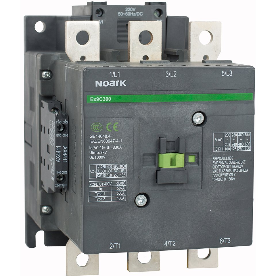 Contactor Noark Ex9C 225A AC-3, 3-poli, 230V AC/DC