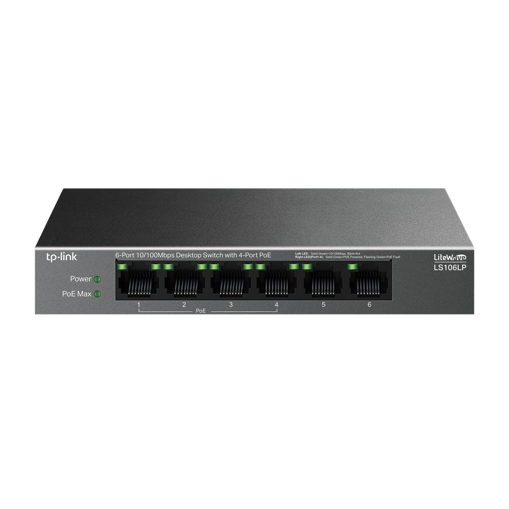 Switch TP-Link LS106LP 6 Porturi PoE+ | Extindere 250m - imagine 2