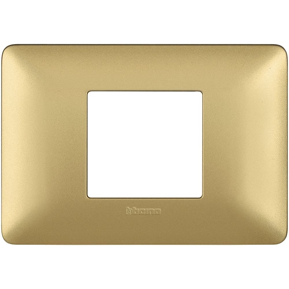 Placa ornament 2 module Bticino Matix, auriu