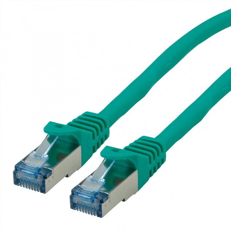 Cablu Roline S/FTP Cat.6A 0.3m Verde