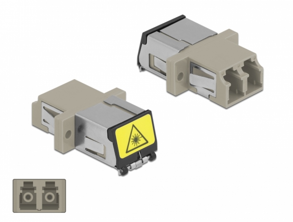 Cupla LC Duplex OM1/OM2 cu protecție laser Delock