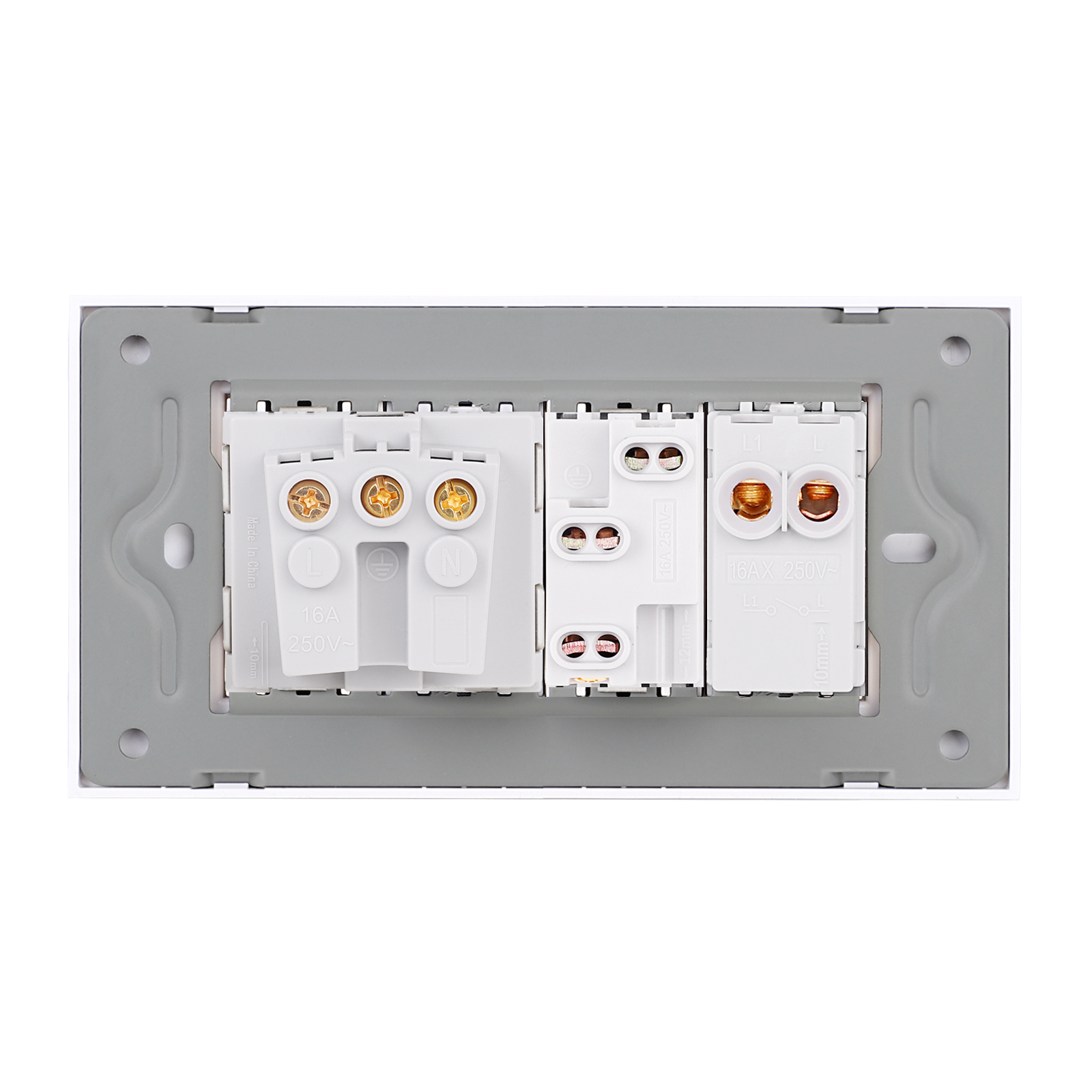 Intrerupator + Priza Ingusta + Priza Schuko LUXION 4M Sticla IP44 - imagine 4