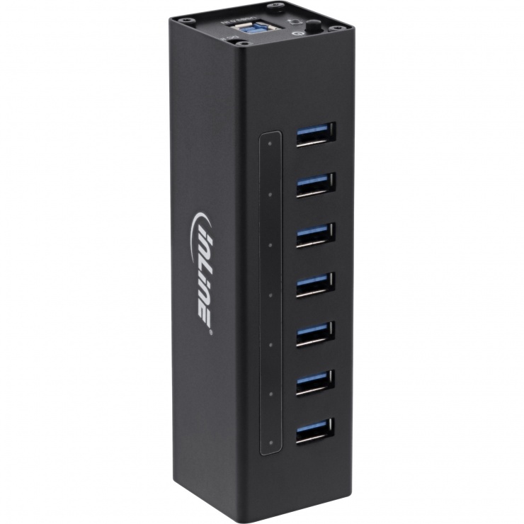 Hub USB 3.2 Gen1 Inline, 7 Porturi, Alimentare Inclusă