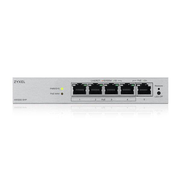 Switch Zyxel GS1200-5HPV3 PoE 5-Port Gigabit Managed - imagine 4