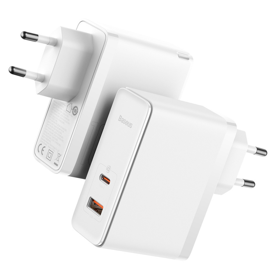 Incarcator Retea Baseus GaN5 Pro 100W USB-C/A Alb - imagine 2