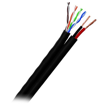 Cablu Siamez UTP CAT.5 CCA 100m + Alimentare