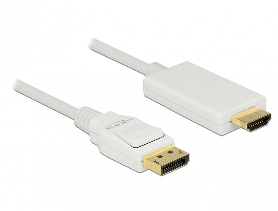 Cablu DisplayPort la HDMI Delock 3m 4K Alb