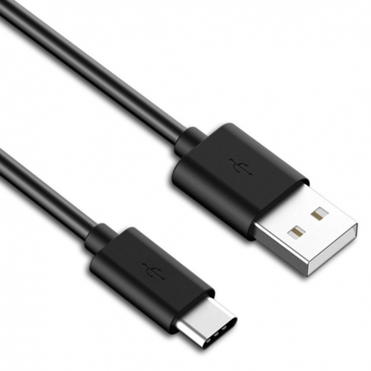 Cablu USB-C la USB 2.0 0.1m 3A Negru OEM
