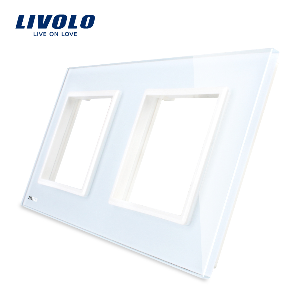 Ramă Priză Dublă Livolo, Sticlă Crystal - imagine 2