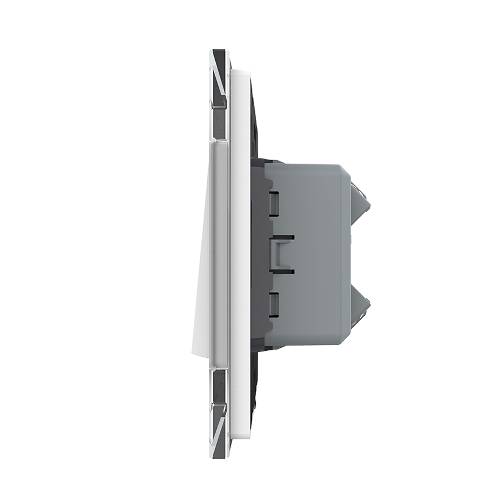 Intrerupator Livolo Sticla, 2 Module, Cap Cruce - imagine 3