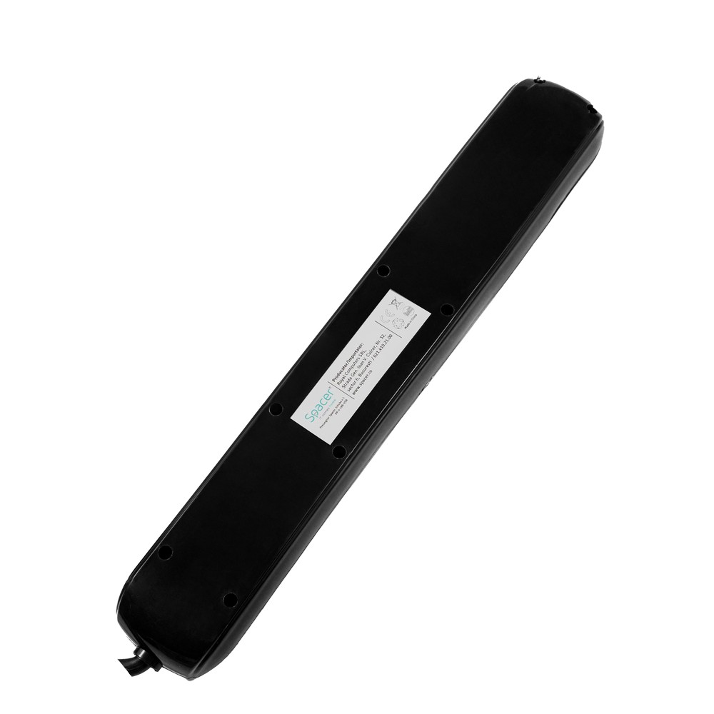 Prelungidor Spacer 5 Prize + 2 USB, 3500W, 1.8m - Negru - imagine 2