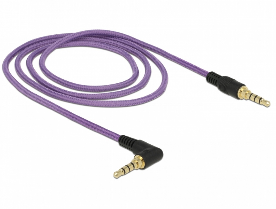 Cablu Jack 3.5mm Unghi Mov Delock 1m