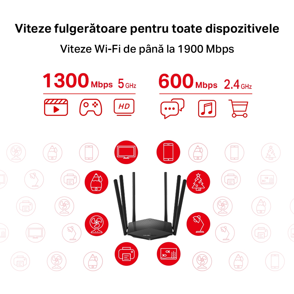 Router MERCUSYS MR50G AC1900 Dual-Band Gigabit - Wi-Fi 5 Rapid - imagine 5