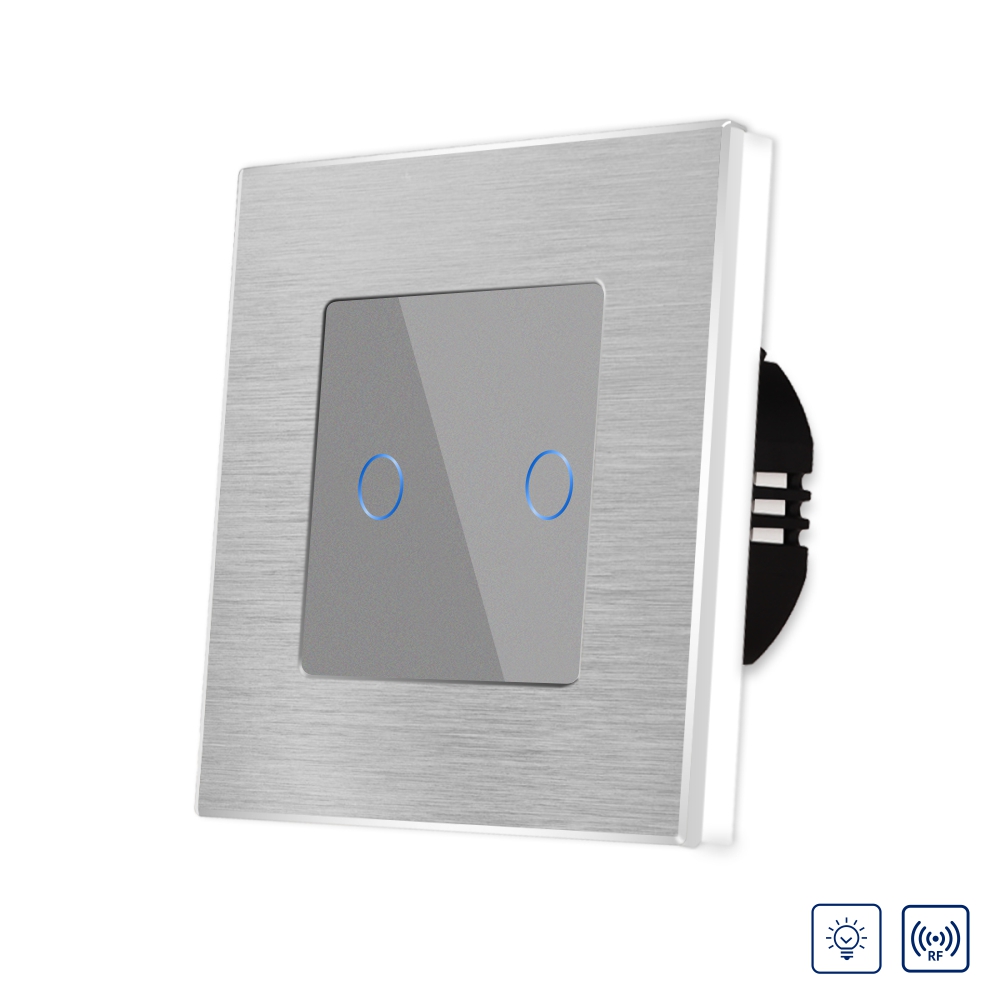 Intrerupator Touch Dublu RF433 LUXION Sticla - imagine 13
