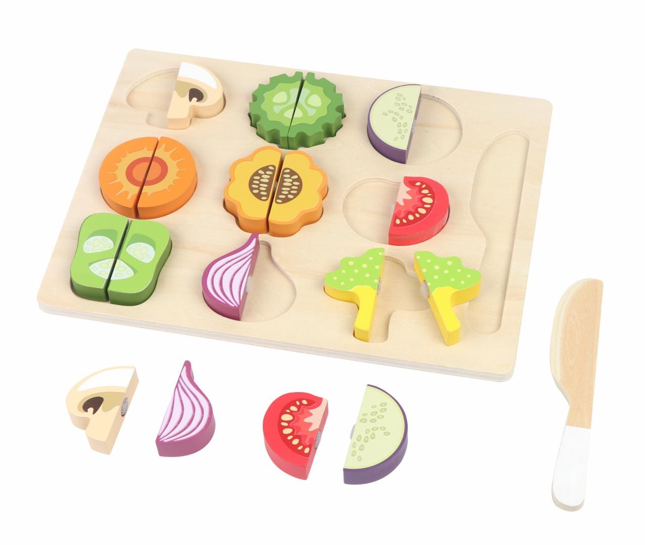 Joc Legume Lemn pentru Feliac Momki - 20 Piese Educativ - imagine 3