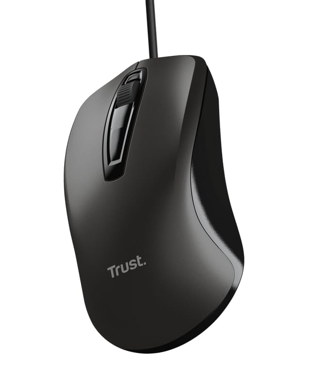 Mouse Optic Trust 1200 DPI cu Fir - Negru, Ergonomic - imagine 3