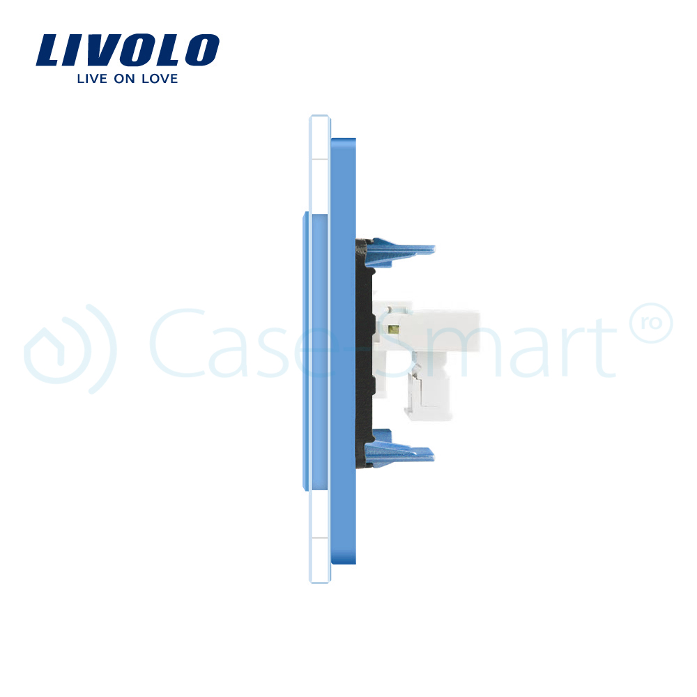 Priză Telefon Livolo cu Râmă Sticlă, Alb - imagine 16