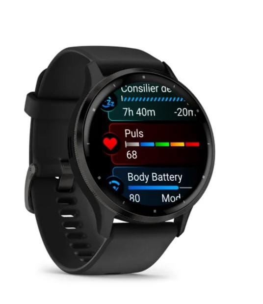 Ceas Smartwatch Garmin Venu 3 Negru - Display OLED, Autonomie 14 Zile - imagine 3