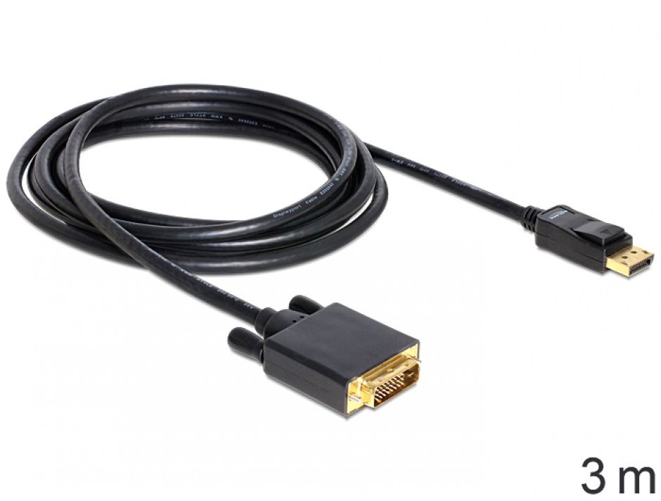 Cablu DisplayPort la DVI-D 3m Delock 82592