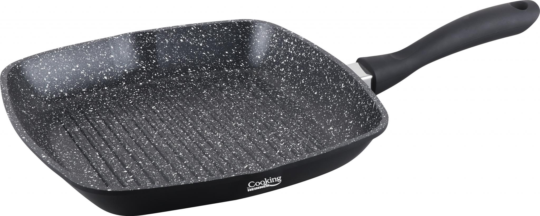 Tigaie Grill Heinner Dark Line 28cm cu Capac - Aluminiu - imagine 3