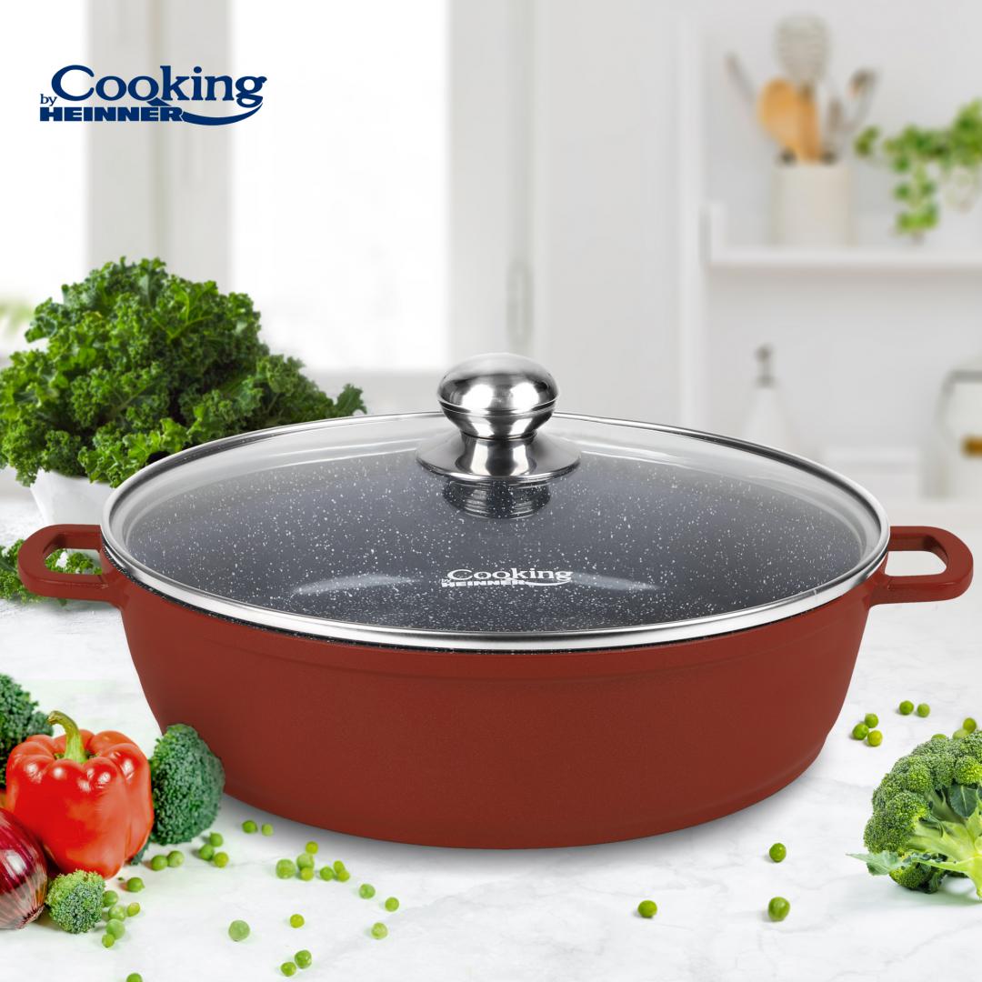 Cratiță Aluminiu Heinner Calabria 11L 40cm - Gătire Profesională - imagine 2