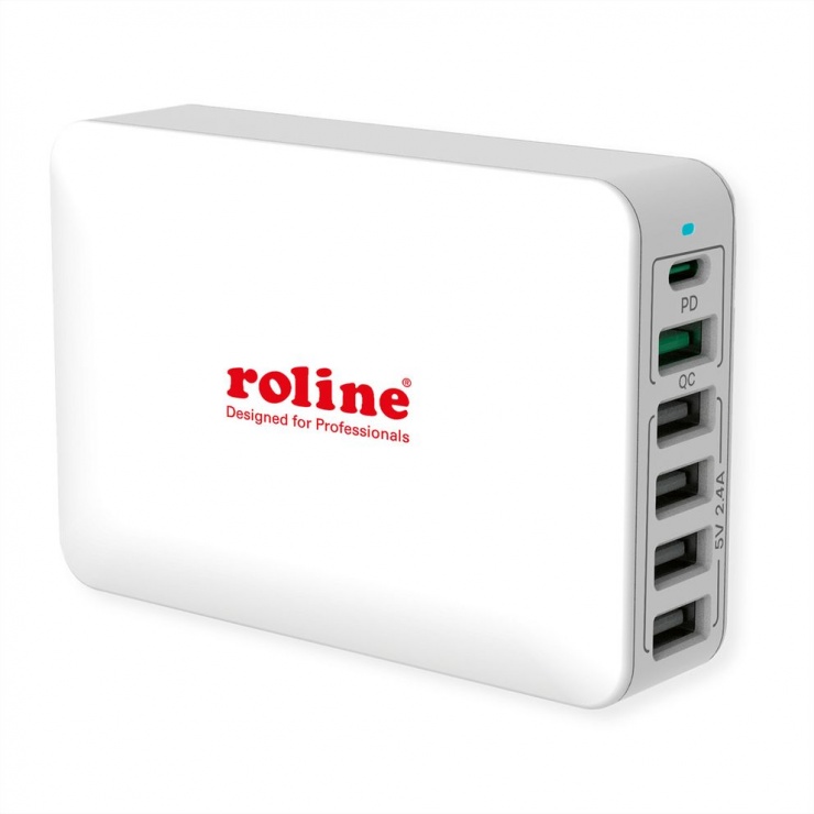 Incarcator Roline 60W 6 porturi USB-A/C QC3.0