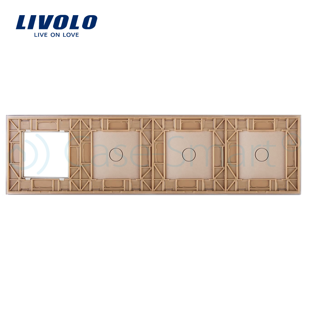 Panou Livolo 3 Touch + Priză, Sticlă Crystal - imagine 6