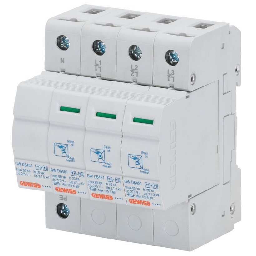 Descarcator SPD 3P+N 12,5kA Gewiss GWD6402