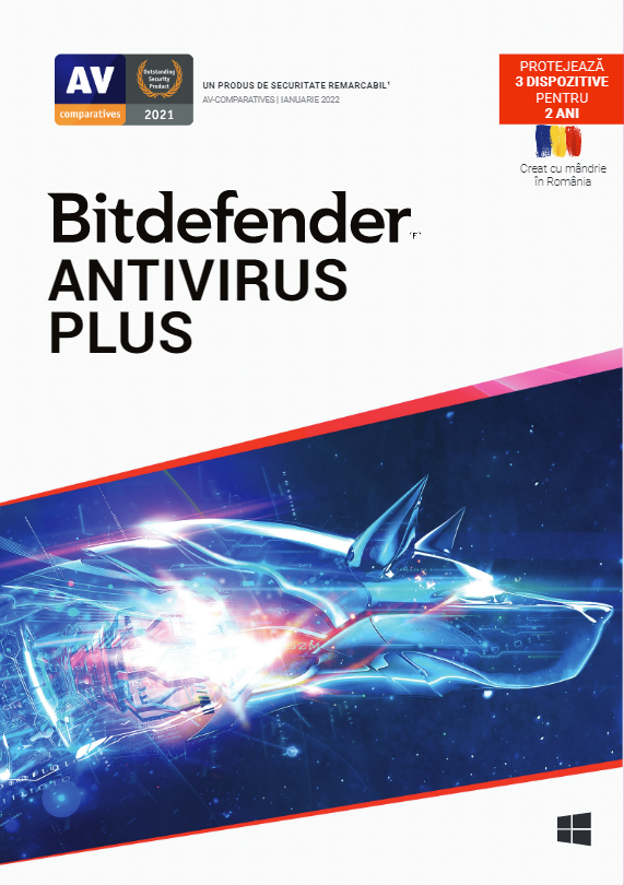 Bitdefender Antivirus Plus 3 Utilizatori 2 Ani - Licență Retail