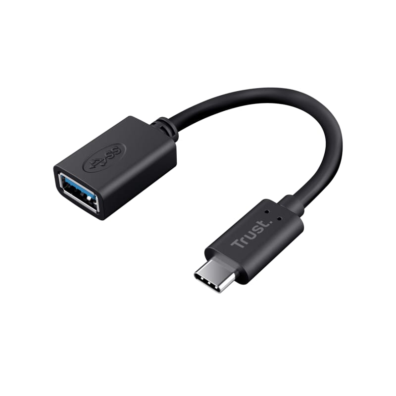Adaptor Trust Calyx USB-C la USB-A, 9 cm, Negru - imagine 2
