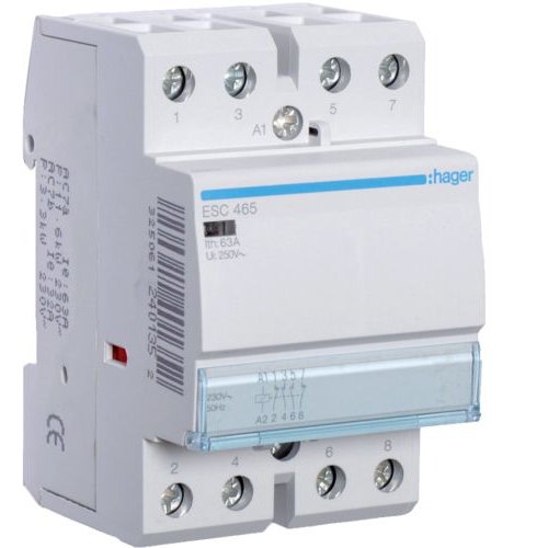Contactor modular Hager ESC465 63A, 4P, 2ND+2NI, 230V
