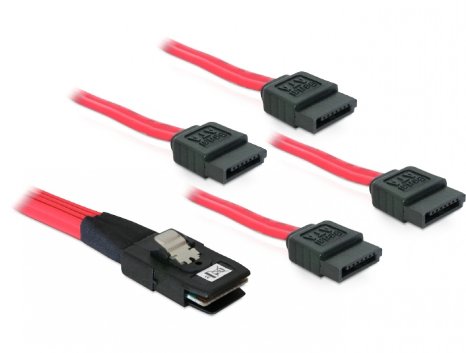 Cablu Mini SAS SFF-8087 la 4x SATA Delock 1m