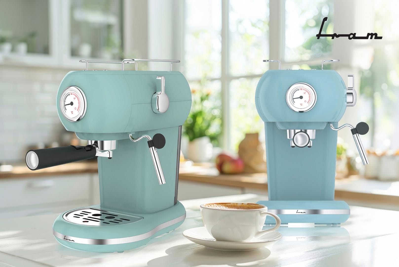 Espressor Fram FEM-D15RBL 15 BAR, 1100W, Boiler Aluminiu - imagine 5