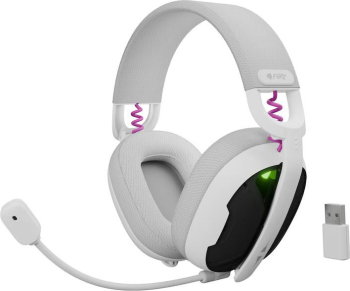 Casti Wireless Fury Fukiya F6 USB-C 40h Alb - Sunet Premium