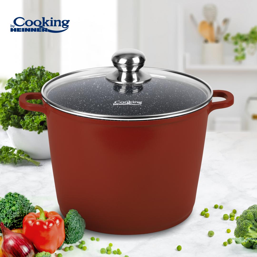 Oală Aluminiu Heinner Calabria 8.2L cu Capac - Gătire Eficientă - imagine 3