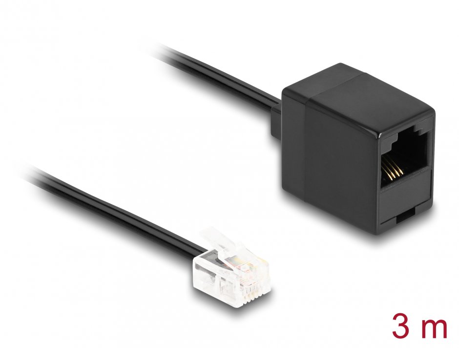 Cablu Delock 88094 RJ11 la RJ45 3m, Plat și Flexibil