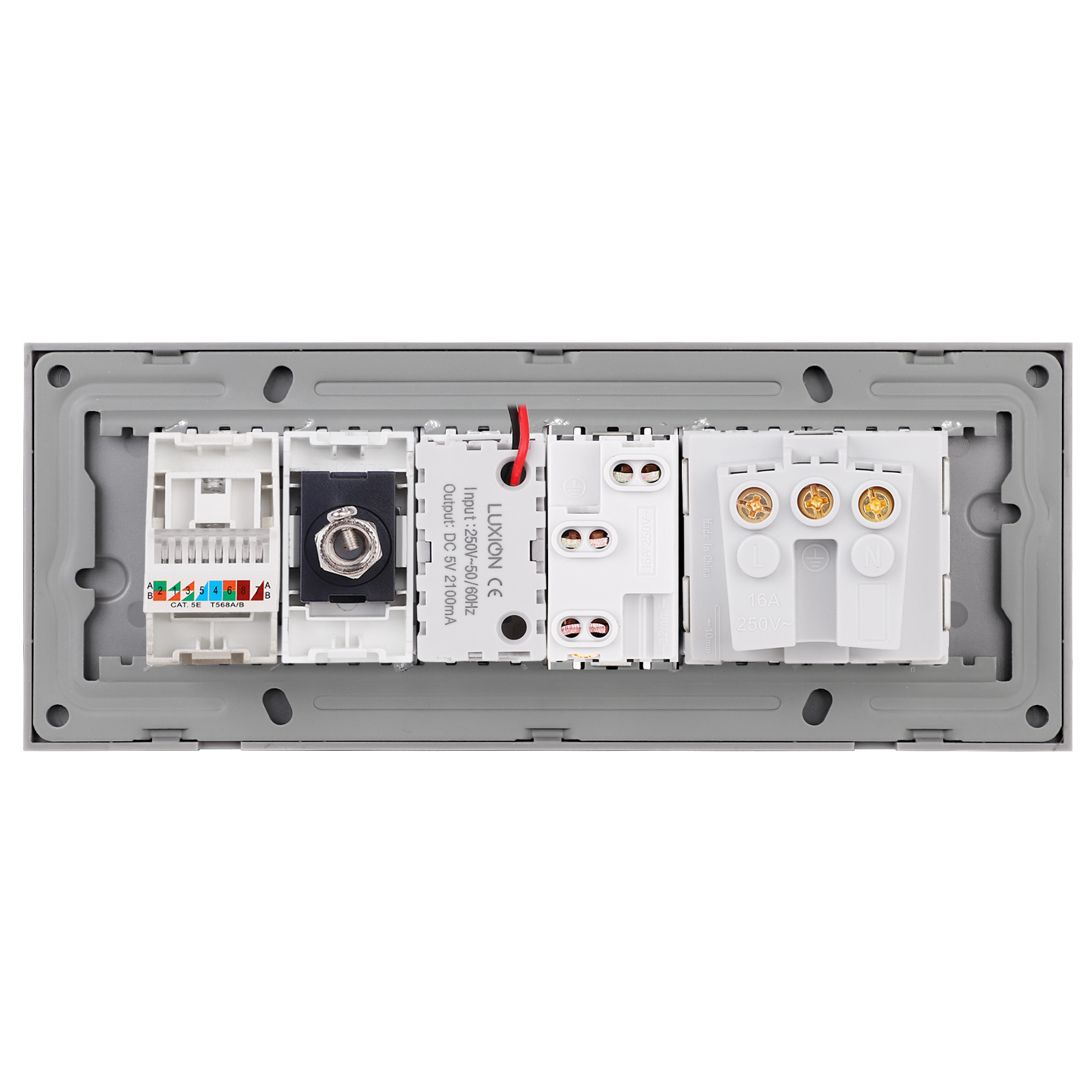 Priza Schuko, USB, TV, Internet Sticlă LUXION - imagine 16