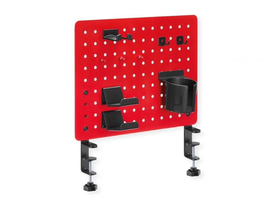 Panou Perforat Magnetic Value 420x477mm Roșu, cu Accesorii