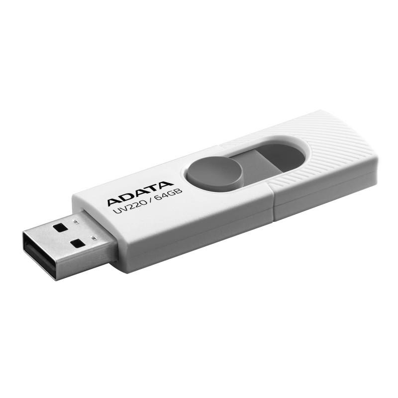 Memorie USB ADATA UV220 64GB USB 2.0 Alb - Stocare Portabilă