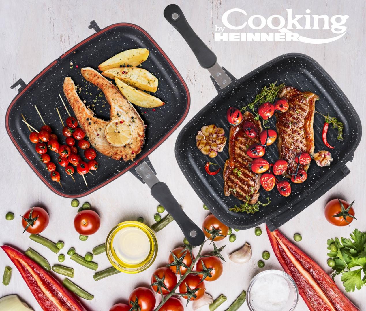 Tigaie Grill Heinner Dark Line 36x24 cm - Aluminiu Premium - imagine 7