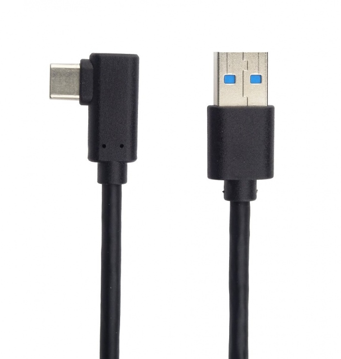 Cablu USB-C 90° la USB-A 1m Negru, KU31CZ1BK