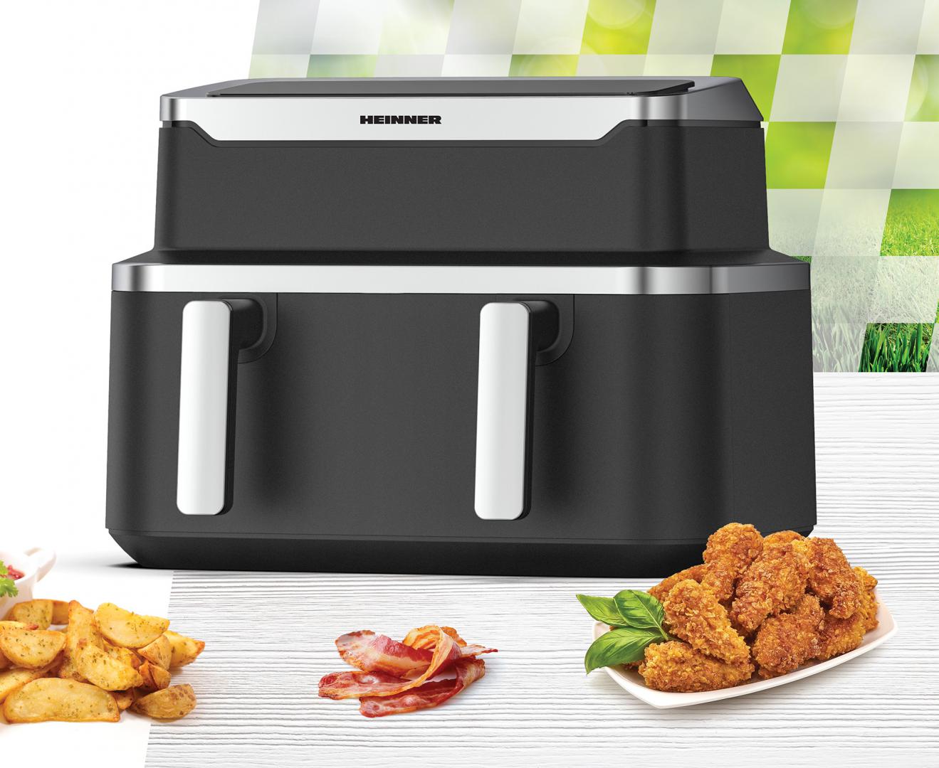 Friteuză Aer Cald Heinner Dublă 9L 2600W - Gătire Rapidă - imagine 6