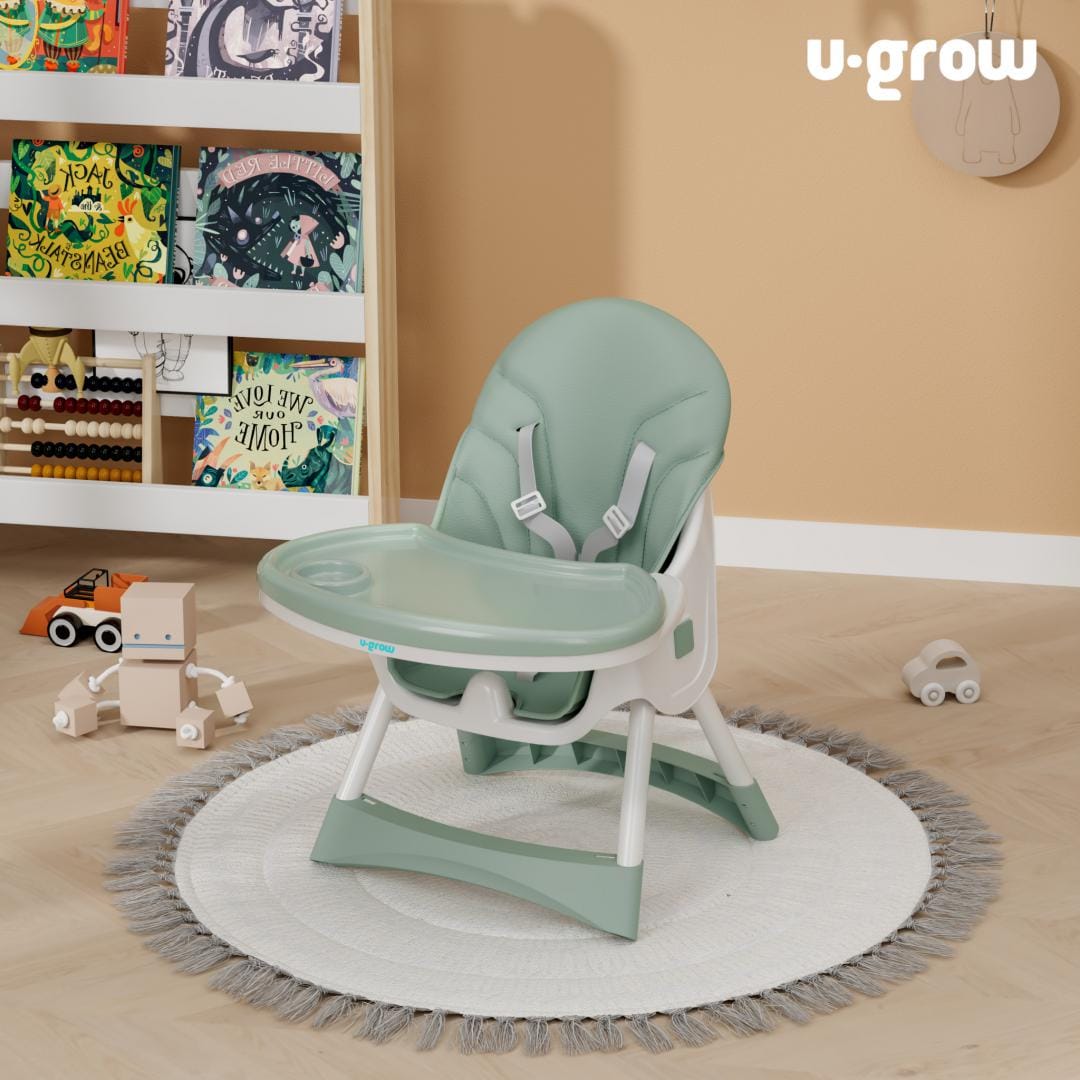 Scaun Masa Bebe 2 in 1 Pliabil Verde U-Grow - Compact și Versatil - imagine 10
