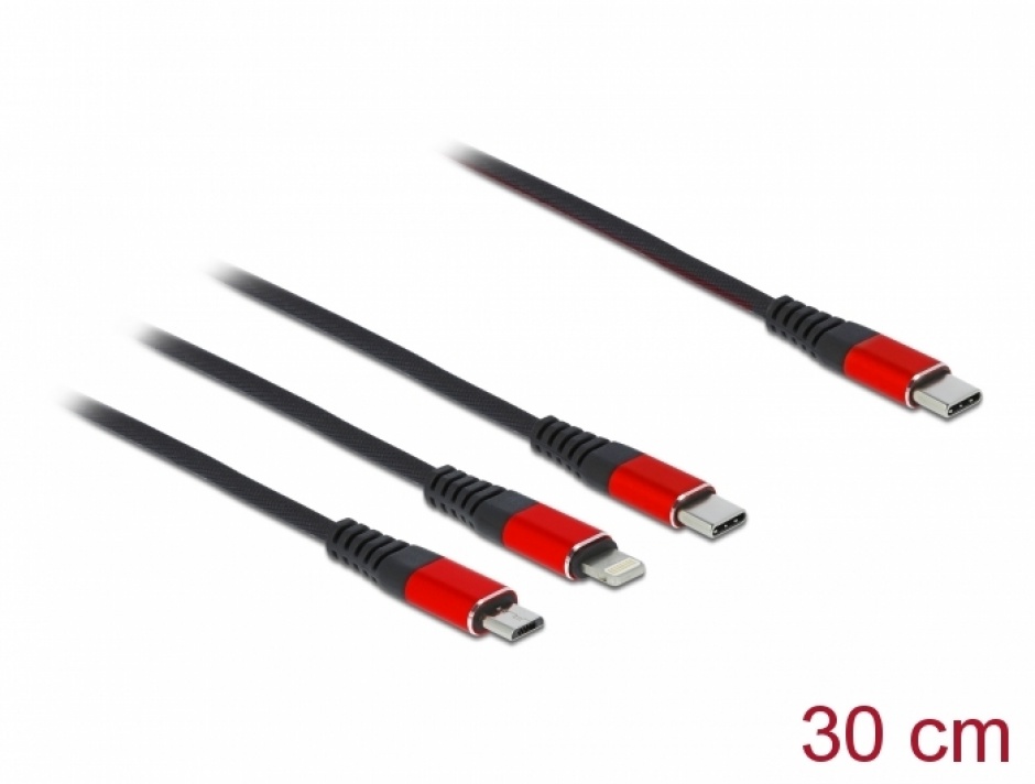 Cablu Delock 3in1 USB-C Incarcare Multifunctional