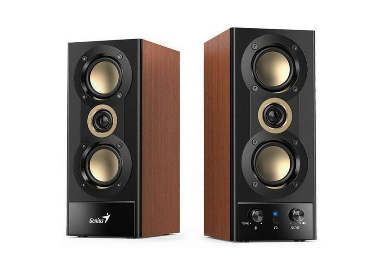 Boxe Genius, 2x 10W, 14W RMS, Bluetooth, 220V, finisaj lemn, BOXE GENIUS 2.0 - 31730051401