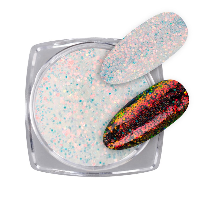 Glitter Fairy 2M Nailshop | Sclipici Alb Multicolor