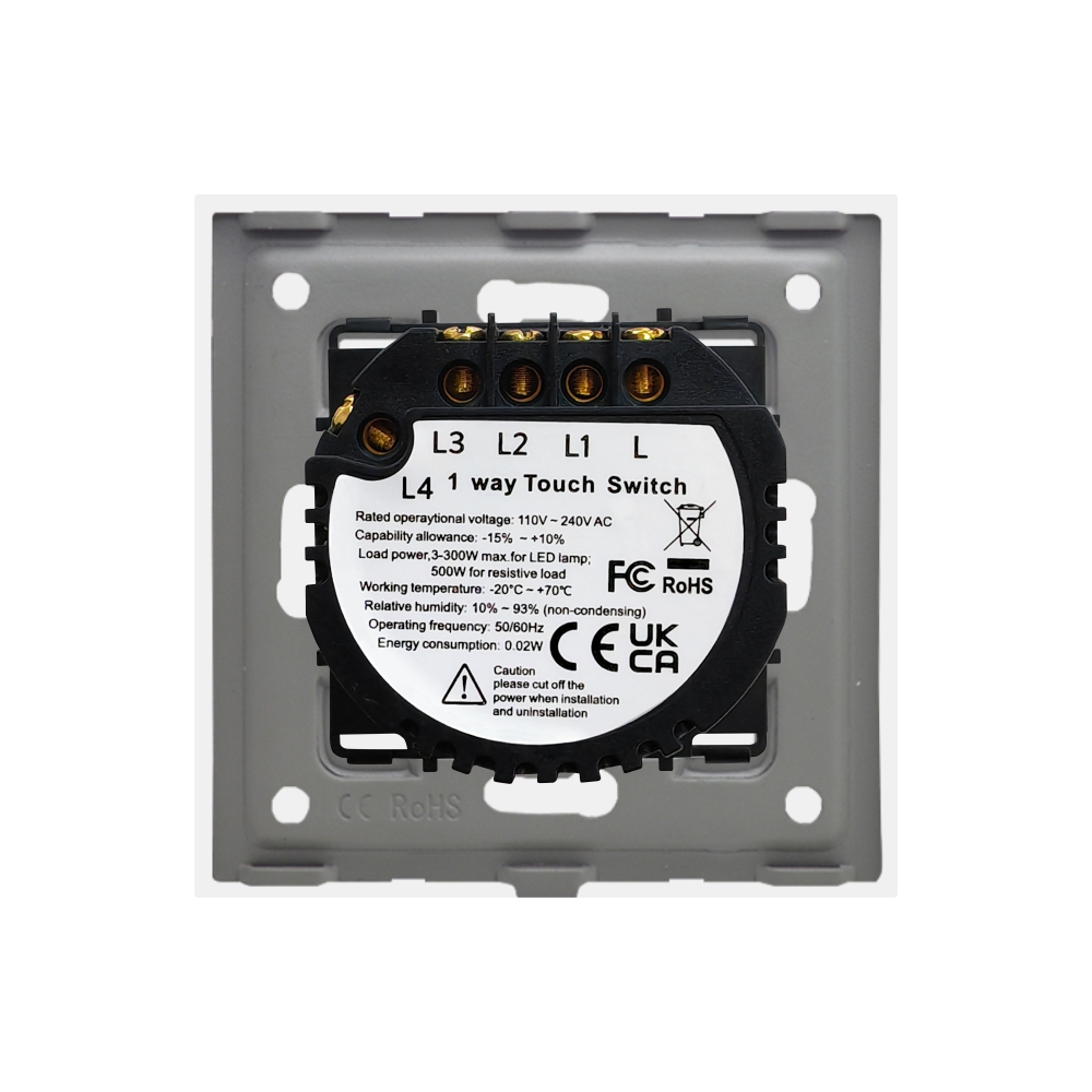 Intrerupator Cvadruplu Touch Sticla LUXION 500W - imagine 4