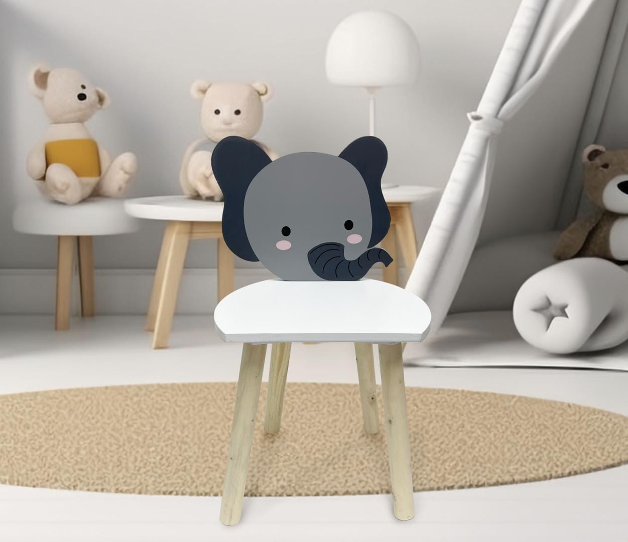 Scaun Copii Design Elefant U-Grow - MDF, Robust și Jucăuș - imagine 3