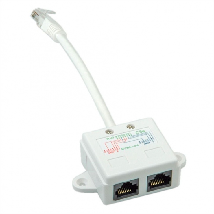 Adaptor RJ45 Y Splitter Value Cat 5e